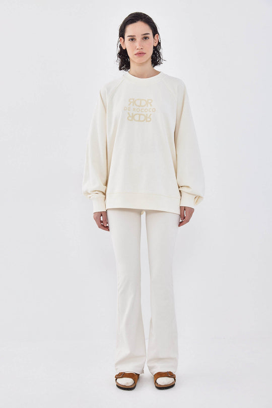 Oversized Flock Fleece Sweatshirt - Dé Rococo