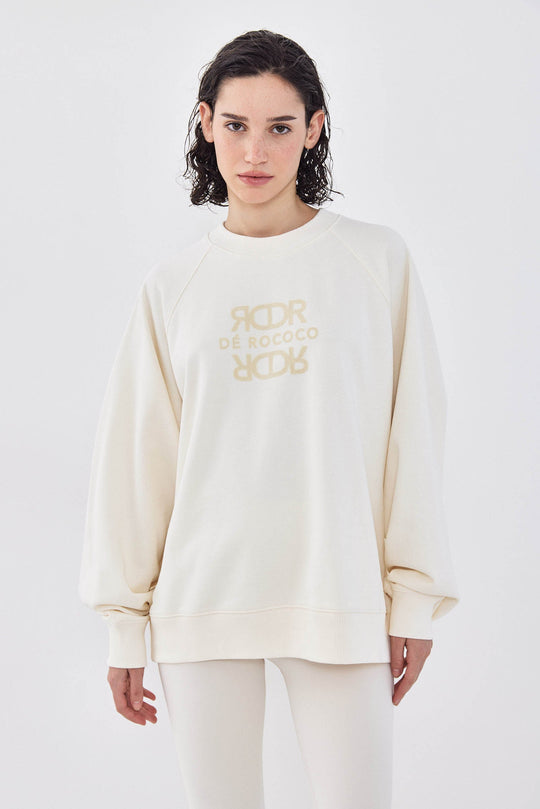 Oversized Flock Fleece Sweatshirt - Dé Rococo