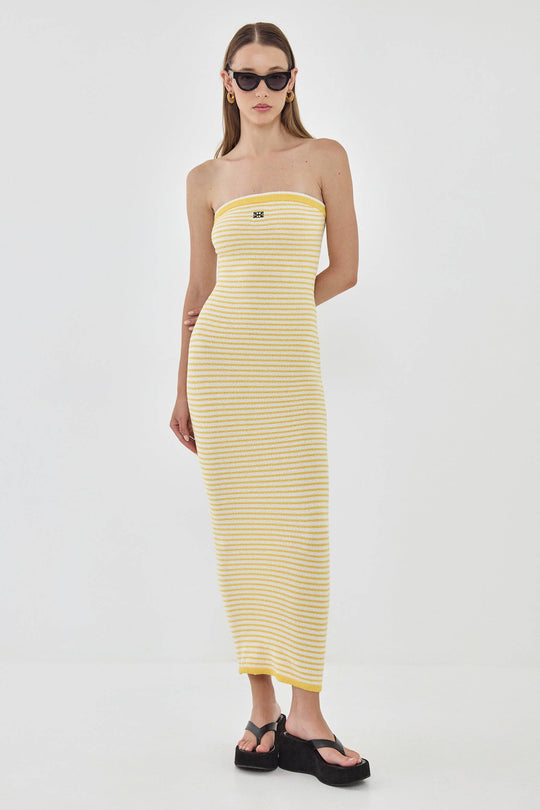 Boucle Strapless Maxi Dress - Dé Rococo