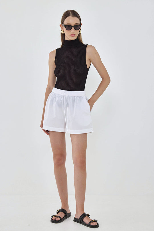 Knit Sleeveless Turtleneck Top - Dé Rococo