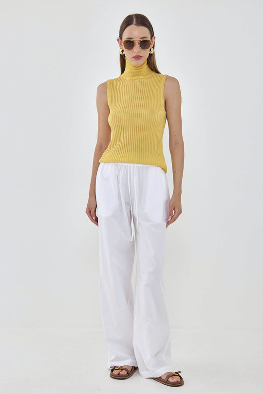 Knit Sleeveless Turtleneck Top - Dé Rococo