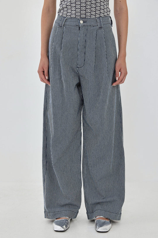 Drill Cotton Wide Leg Pants - Dé Rococo