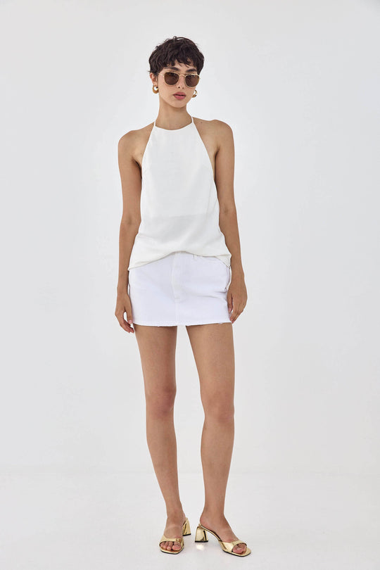 Satin Collared Tank Top - Dé Rococo