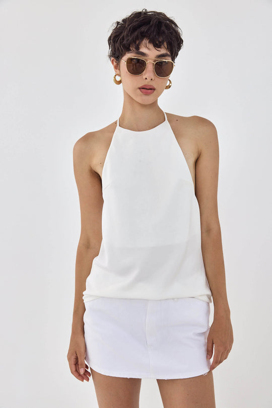 Satin Collared Tank Top - Dé Rococo