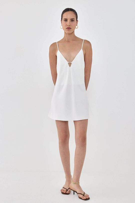 Satin Slip Open Back Mini Dress - Dé Rococo