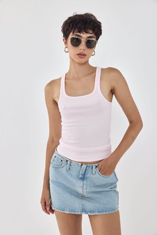 Deep Scoop Thin Straps Tank Top - Dé Rococo