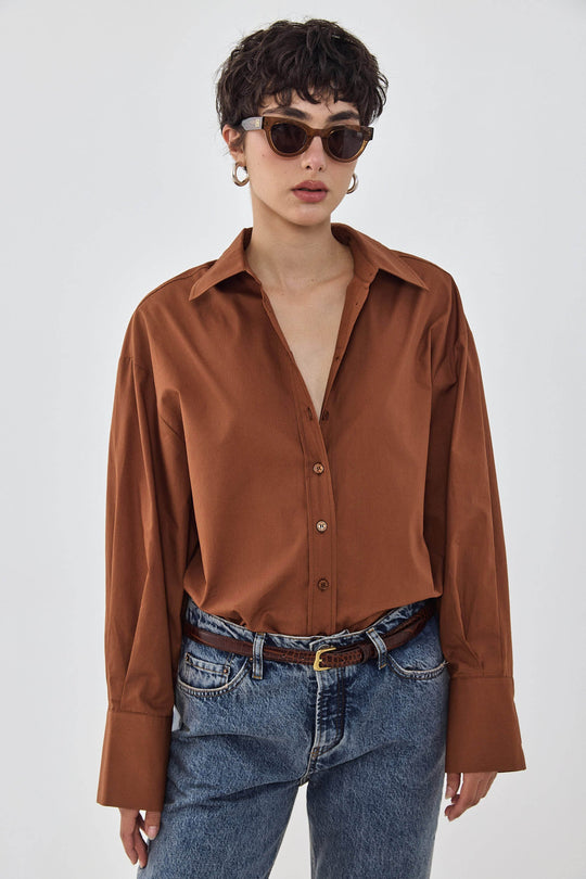 Oversized Poplin Button Down Shirt - Dé Rococo