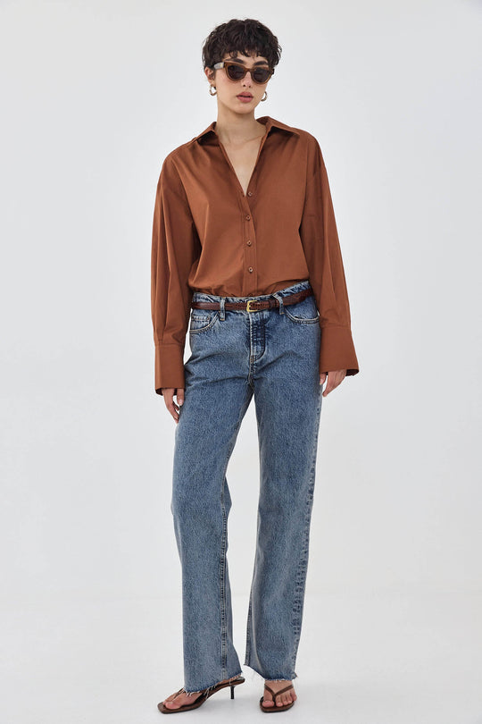 Oversized Poplin Button Down Shirt - Dé Rococo