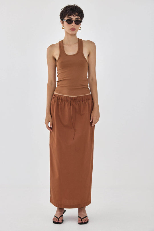 Poplin Gathered Maxi Skirt - Dé Rococo