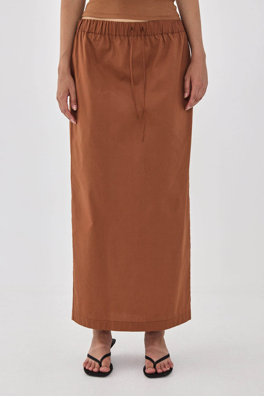 Poplin Gathered Maxi Skirt - Dé Rococo