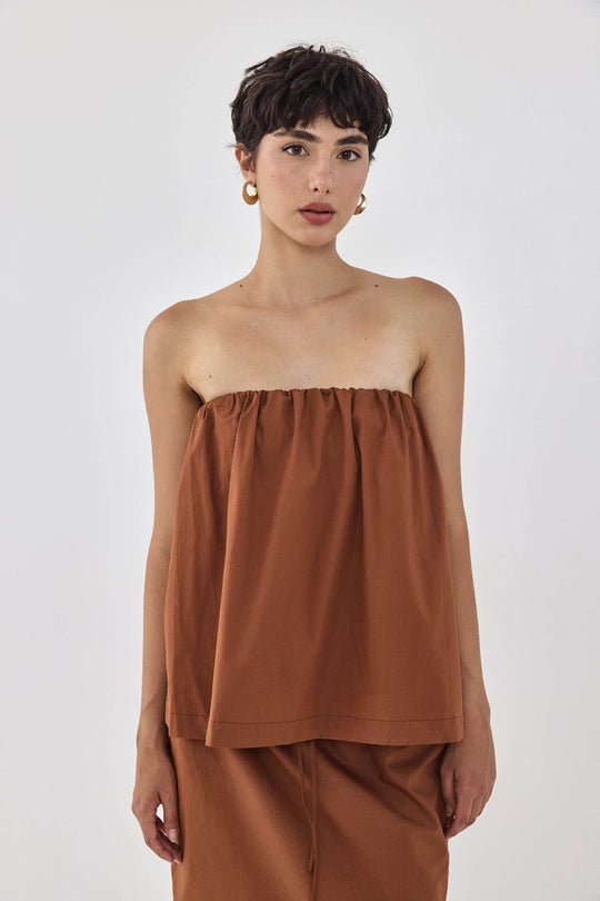 Strapless Poplin Top - Dé Rococo
