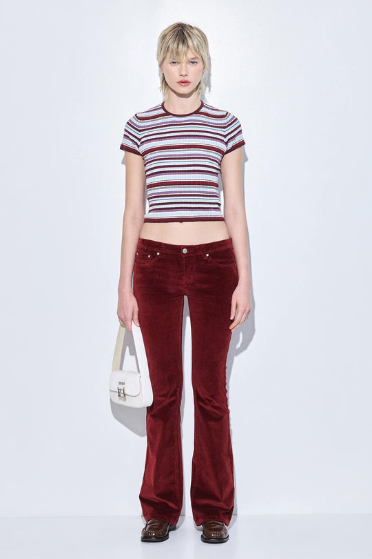 Low Rise Corduroy Bootcut Pants - Dé Rococo