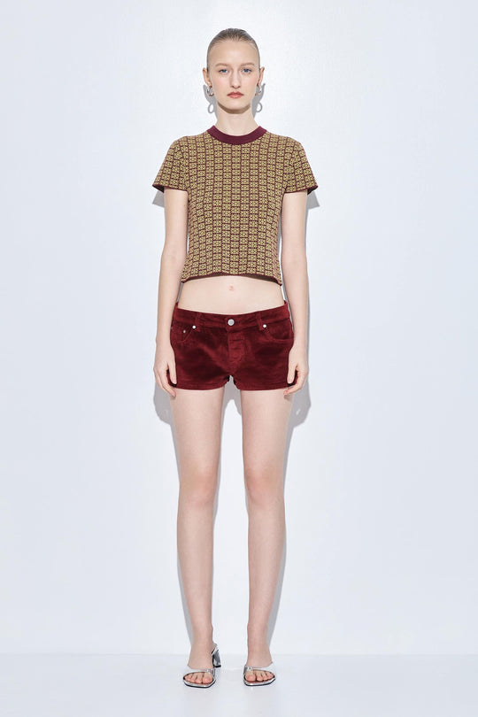 Low Rise Micro Mini Corduroy Shorts - Dé Rococo