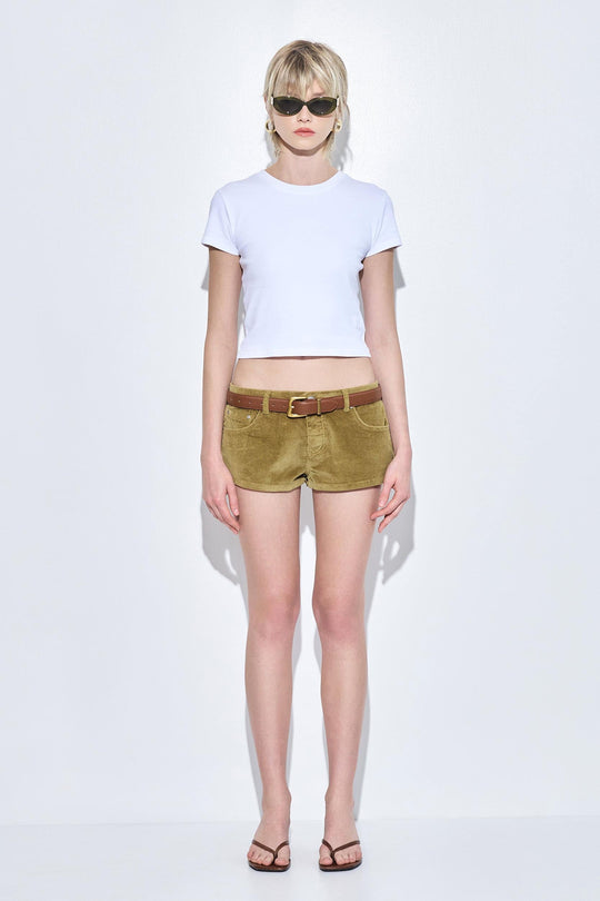 Low Rise Micro Mini Corduroy Shorts - Dé Rococo