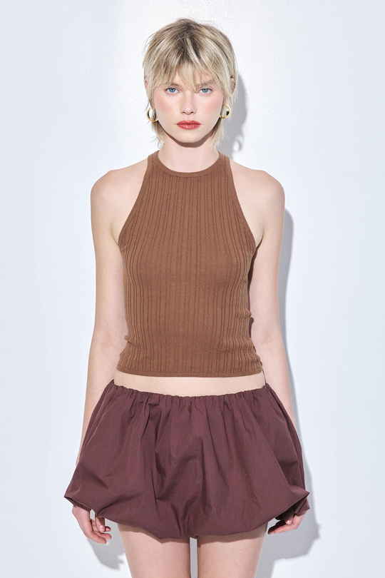 Ribbed Crew Neck Tank Top - Dé Rococo