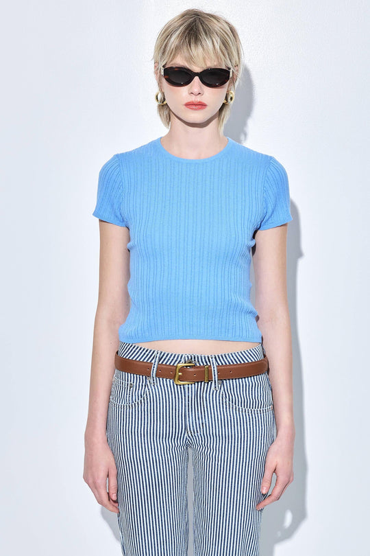 Ribbed Crew Neck Tee - Dé Rococo
