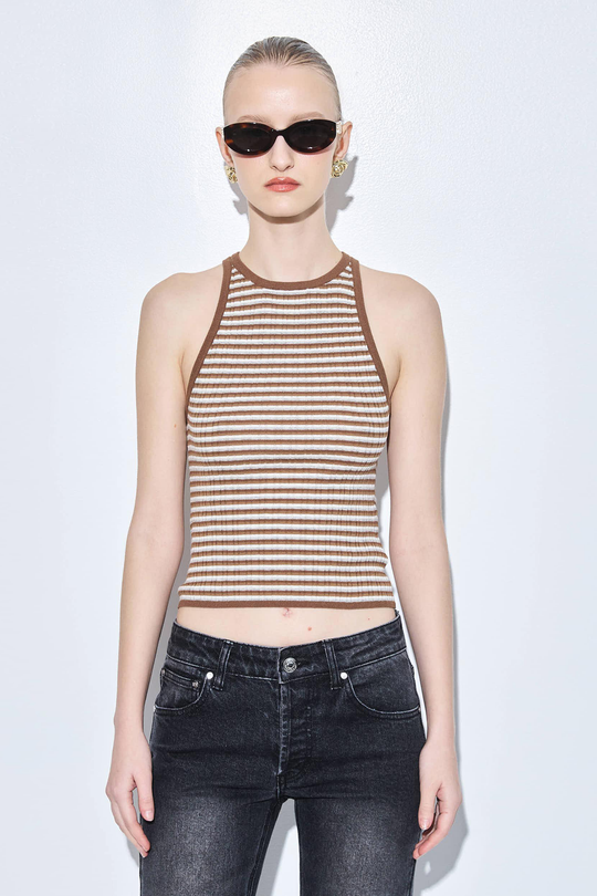 Ribbed Crew Neck Tank Top - Dé Rococo
