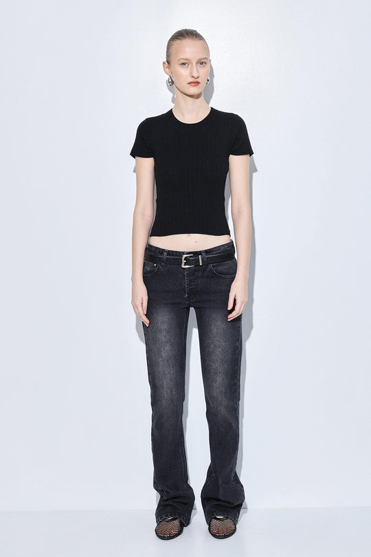 Ribbed Crew Neck Tee