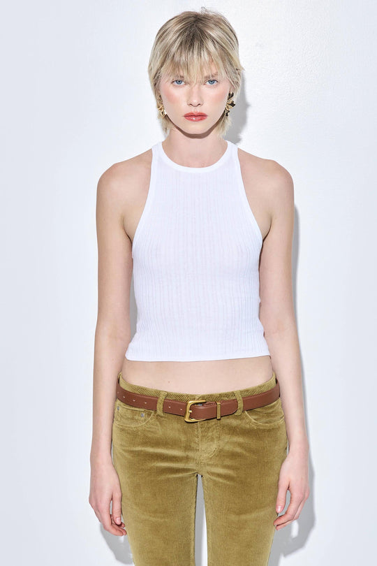 Ribbed Crew Neck Tank Top