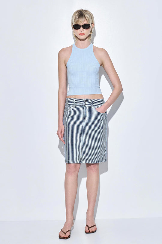 Ribbed Crew Neck Tank Top