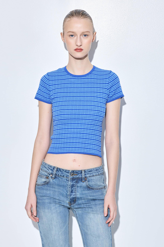 Ribbed Crew Neck Tee - Dé Rococo
