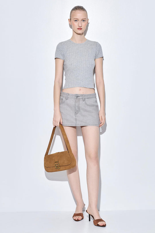 Ribbed Crew Neck Tee - Dé Rococo