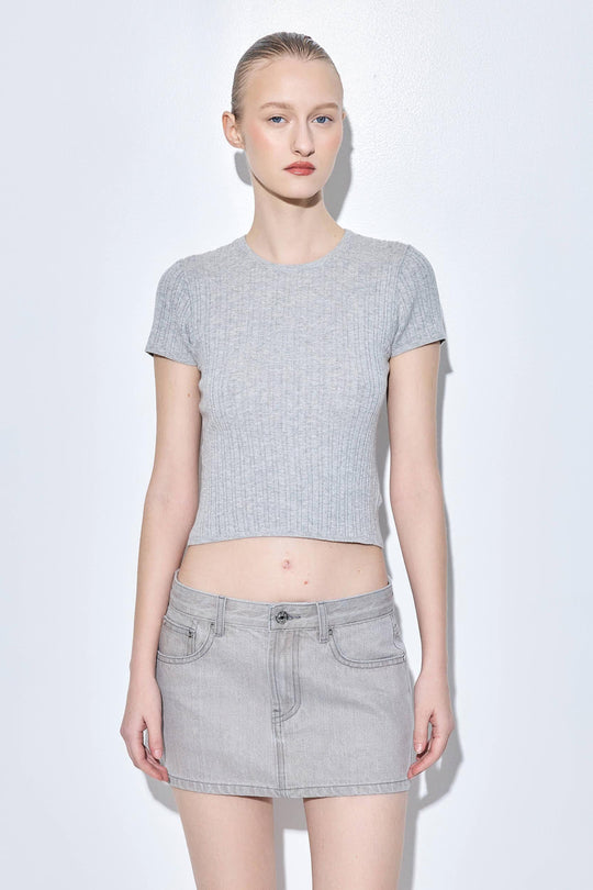 Ribbed Crew Neck Tee - Dé Rococo