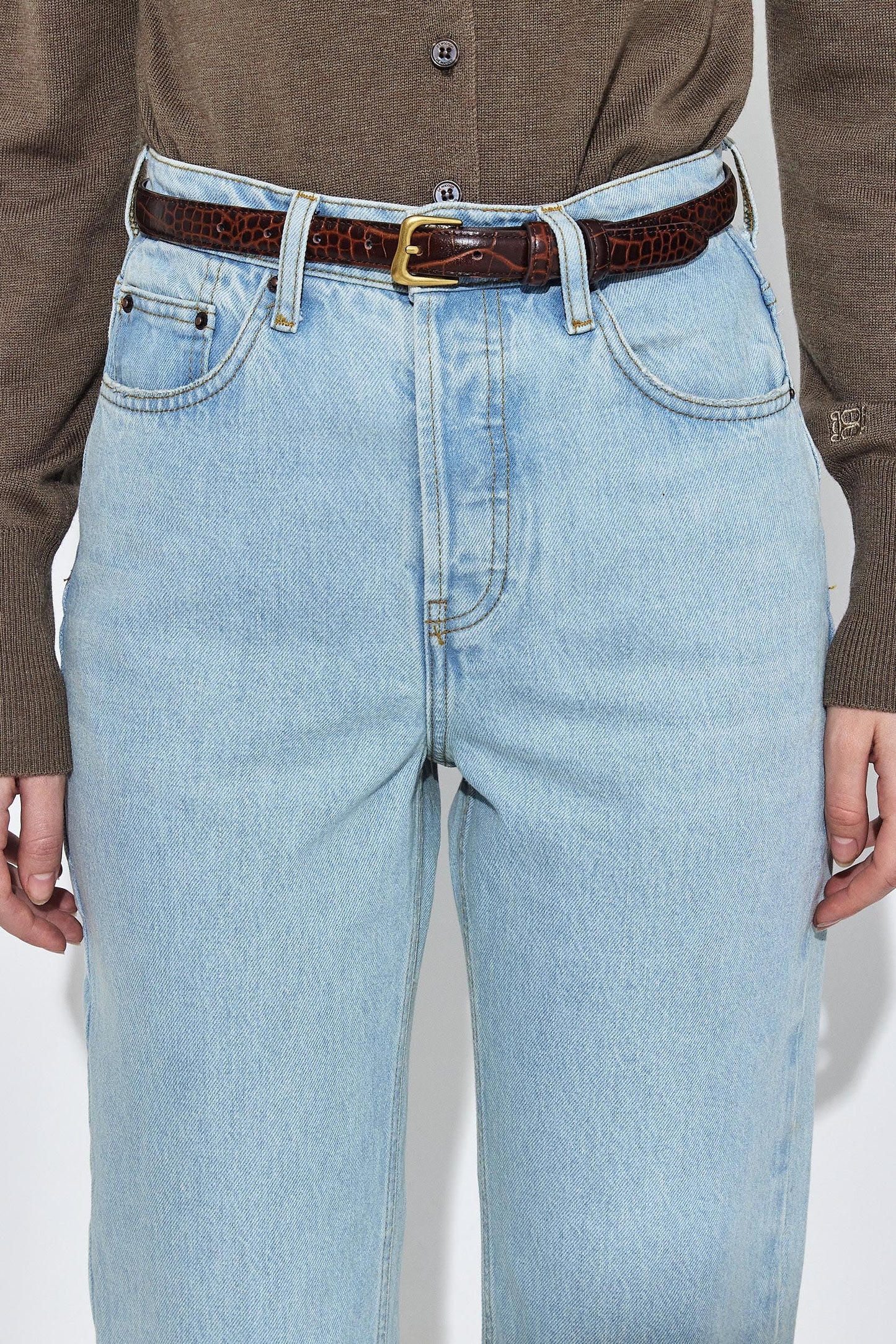 No.6| High Waisted Straight Full Length Denim