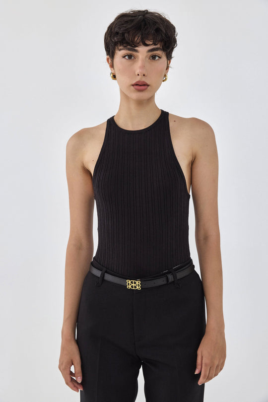 Ribbed Racer Tank Top - Dé Rococo