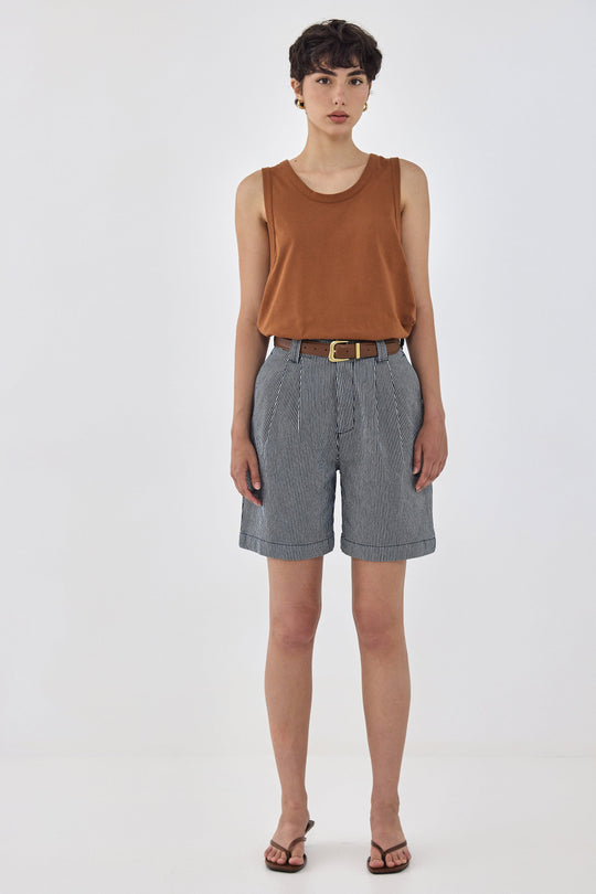 Drill Cotton Wide Leg Bermuda - Dé Rococo