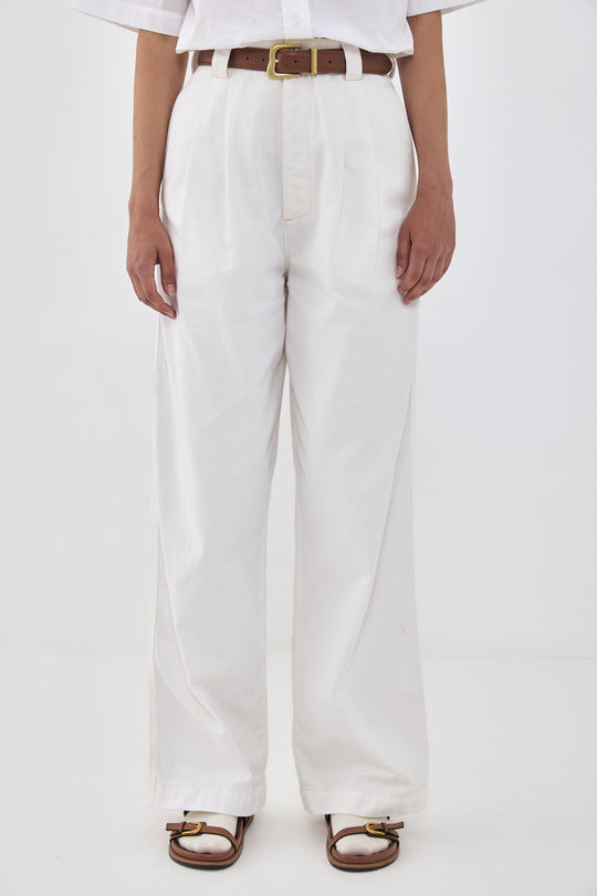 Drill Cotton Wide Leg Pants - Dé Rococo