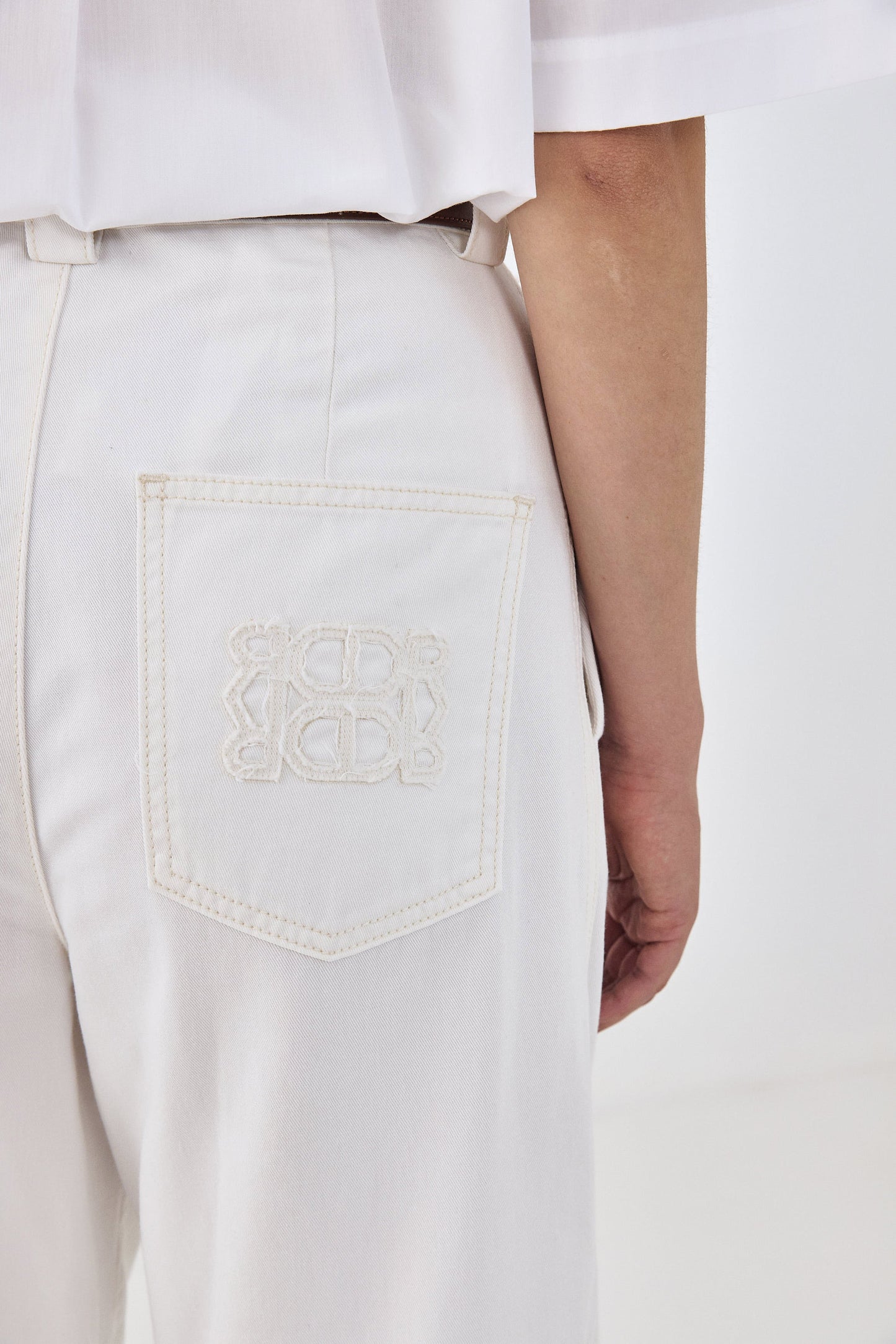 Drill Cotton Wide Leg Pants - Dé Rococo