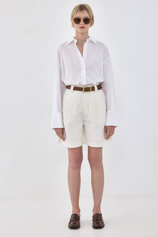 Drill Cotton Wide Leg Bermuda - Dé Rococo