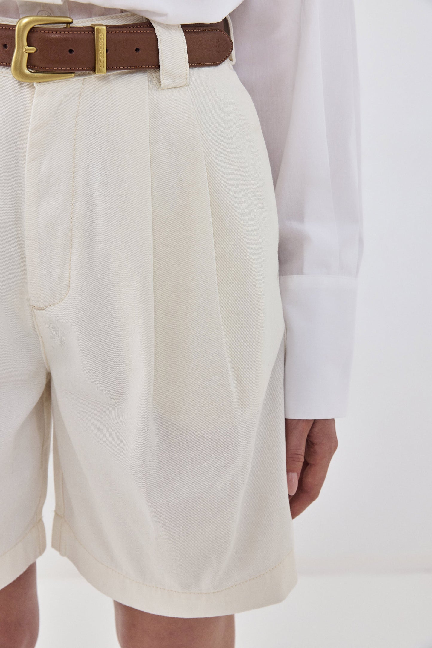 Drill Cotton Wide Leg Bermuda - Dé Rococo