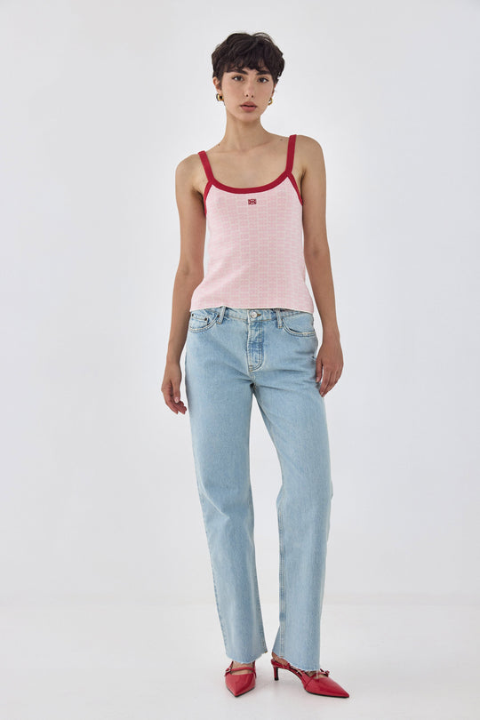 Monogram Thin Strap Tank Top - Dé Rococo