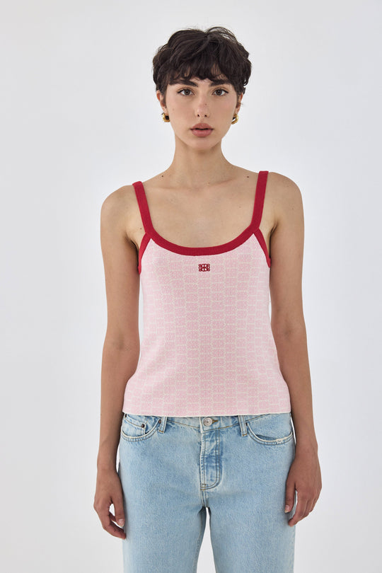 Monogram Thin Strap Tank Top - Dé Rococo