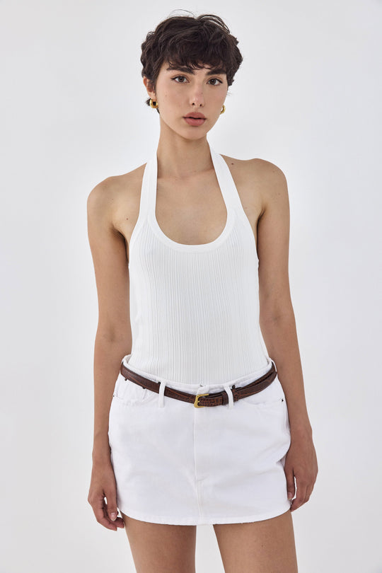 Collared Ribbed Tank Top - Dé Rococo