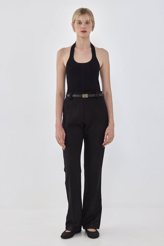 Collared Ribbed Tank Top - Dé Rococo