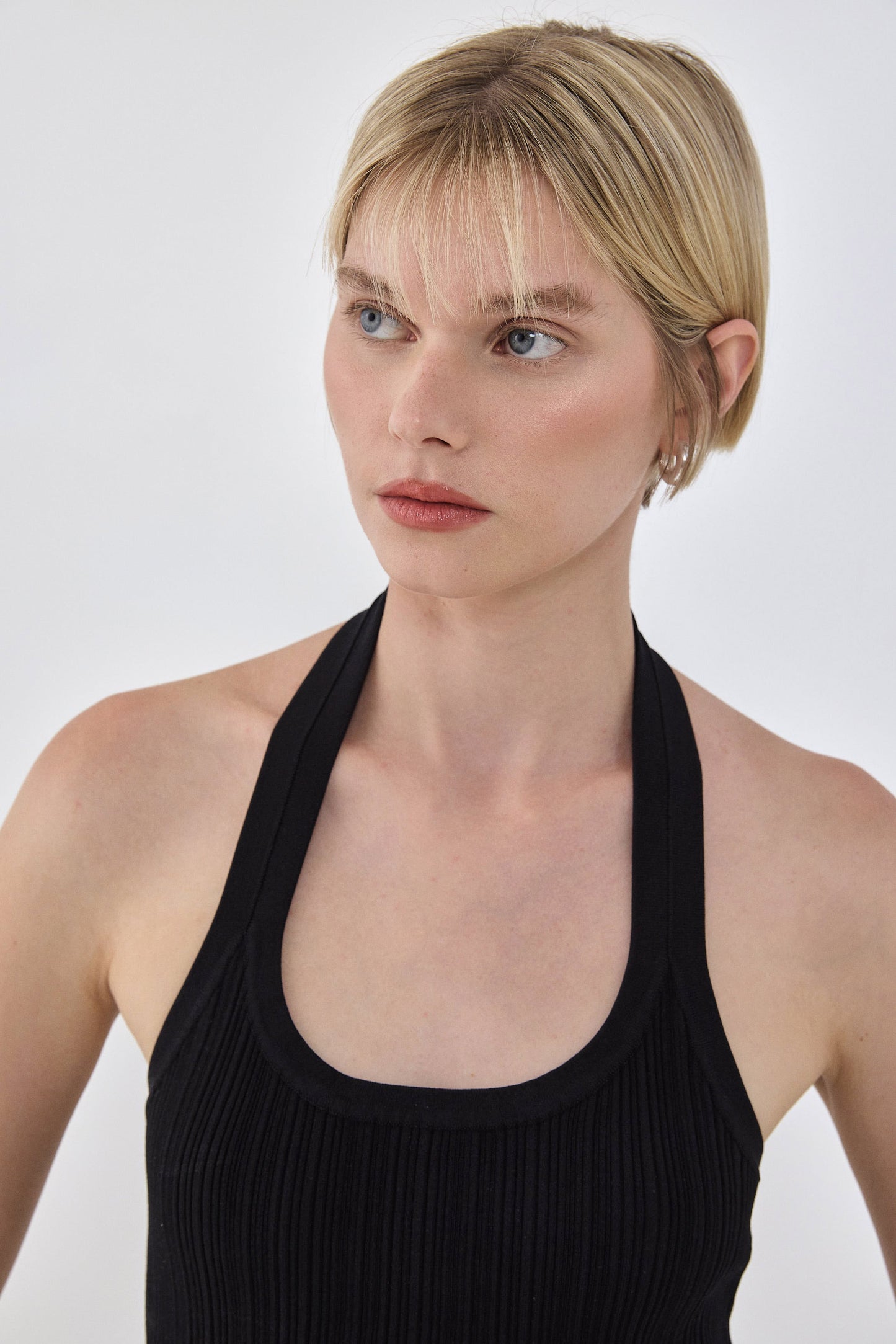 Collared Ribbed Tank Top - Dé Rococo