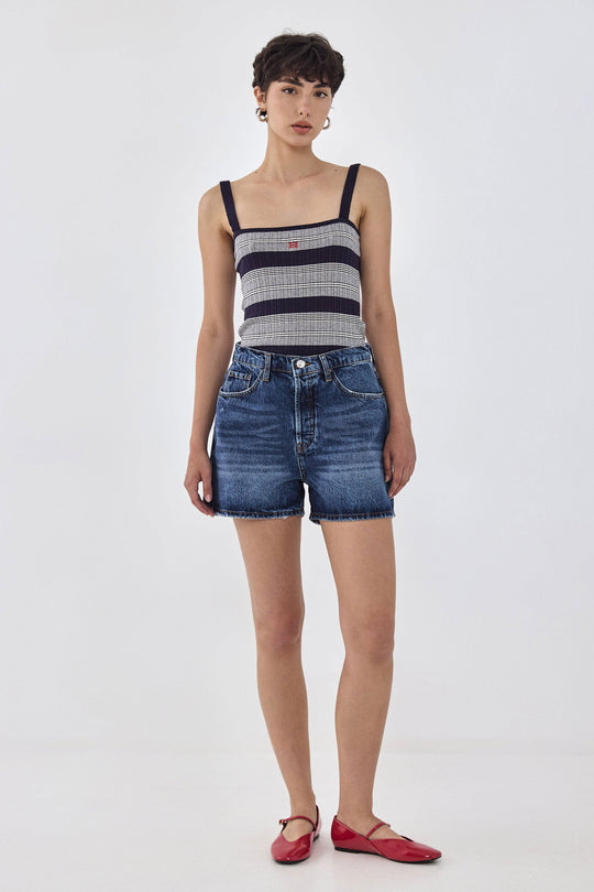 Striped Ribbed Cami Tank Top - Dé Rococo