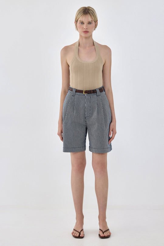 Collared Ribbed Tank Top - Dé Rococo