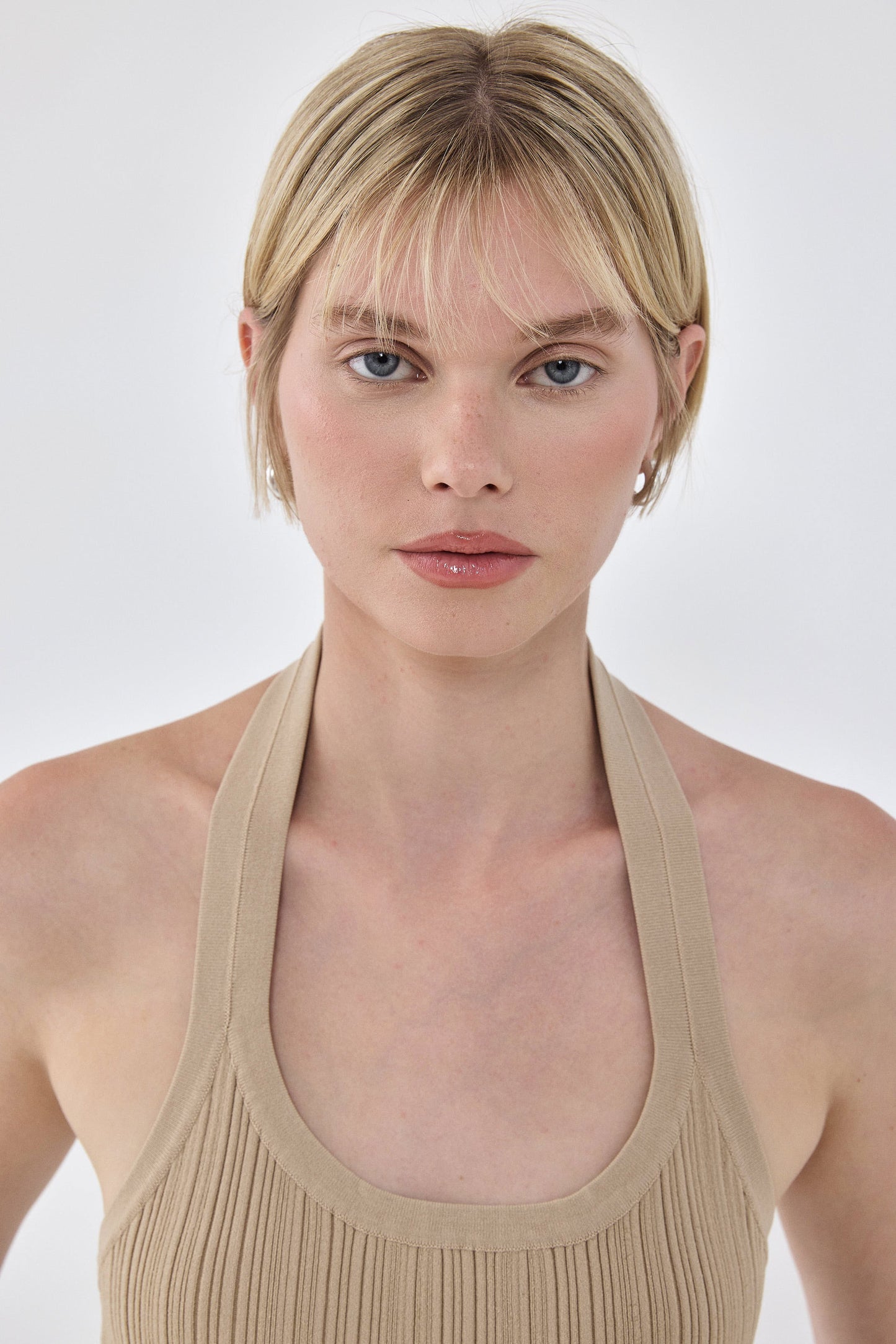 Collared Ribbed Tank Top - Dé Rococo