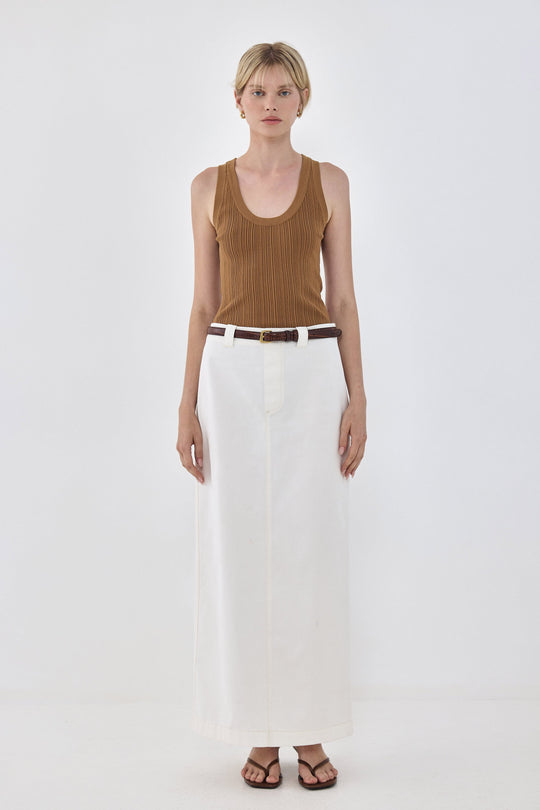 Deep Scoop Ribbed Tank Top - Dé Rococo