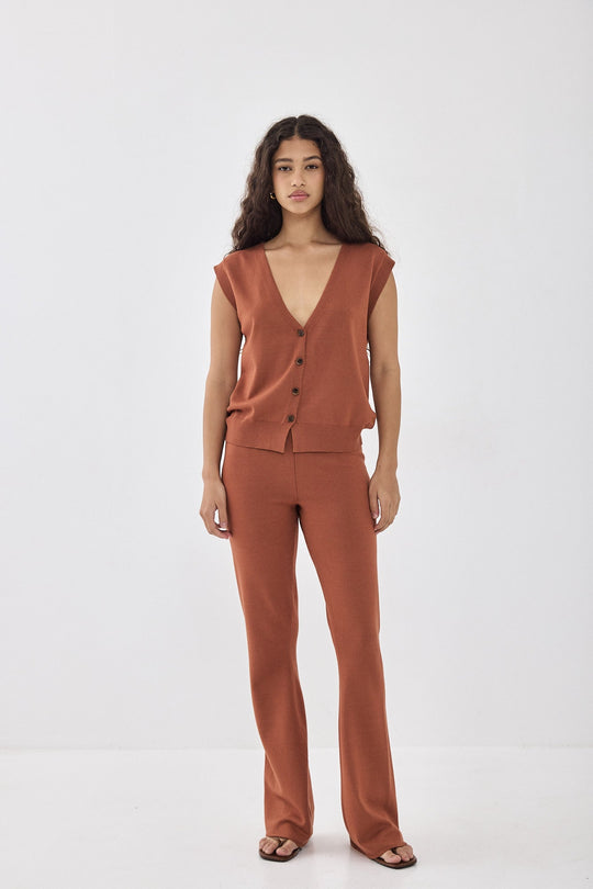 Knitted Bootcut Pants - Dé Rococo