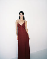 Gathered Neck Linen Maxi Dress