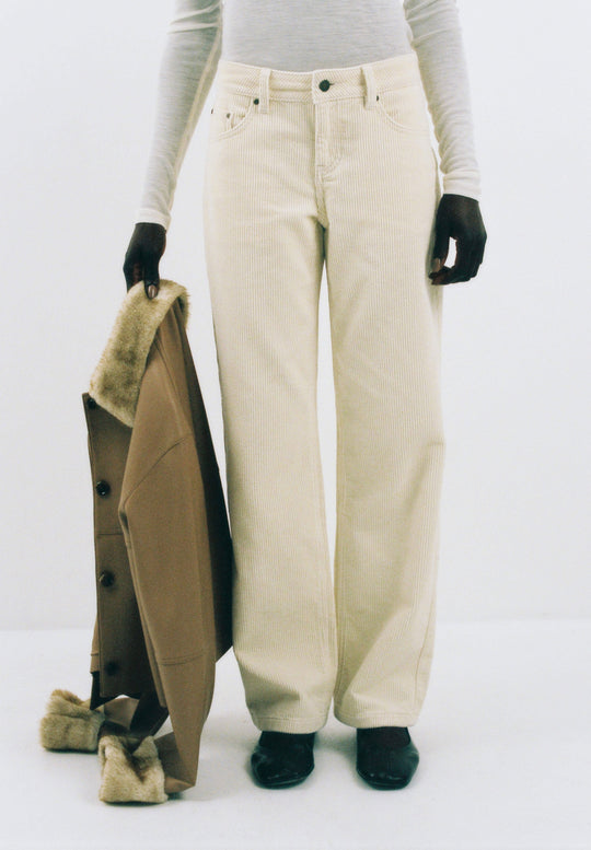 Mid Waist Corduroy Pants - Dé Rococo