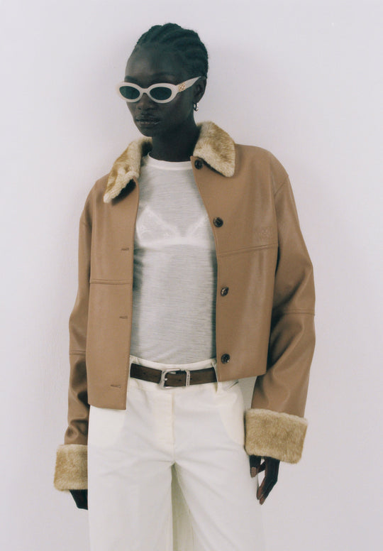 Vegan Leather Faux Fur Jacket - Dé Rococo