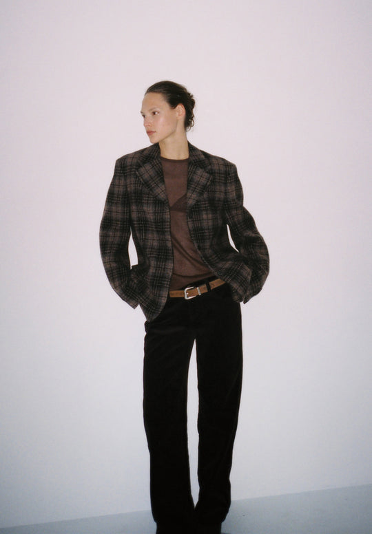 Tailored Wool Plaid Jacket - Dé Rococo