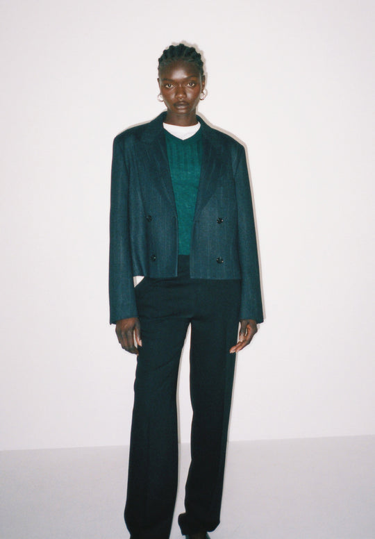 Double Breasted Cropped Blazer