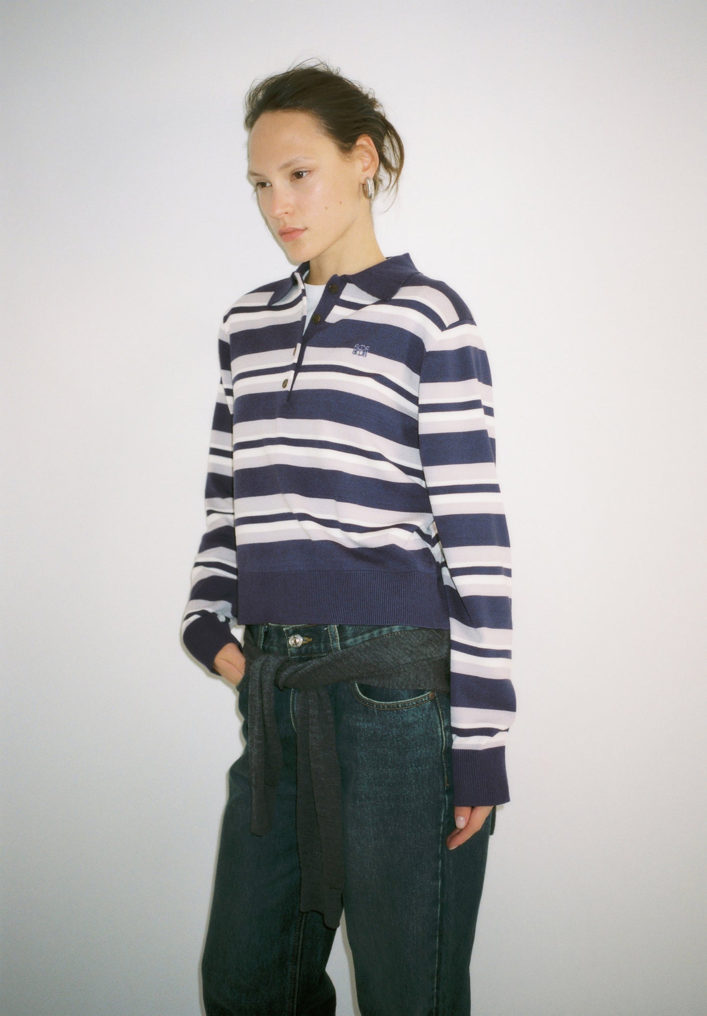 Long Sleeved Knitted Polo Shirt - Dé Rococo